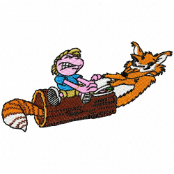 Children And Animals Embroidery Design 5